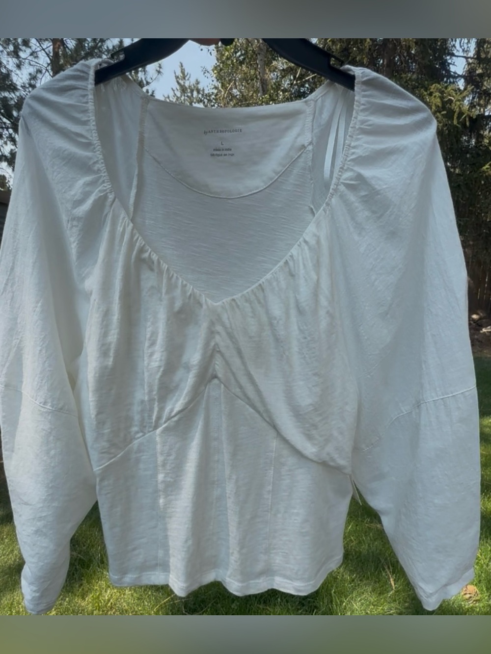 Anthropologie White Romantic Crop Top